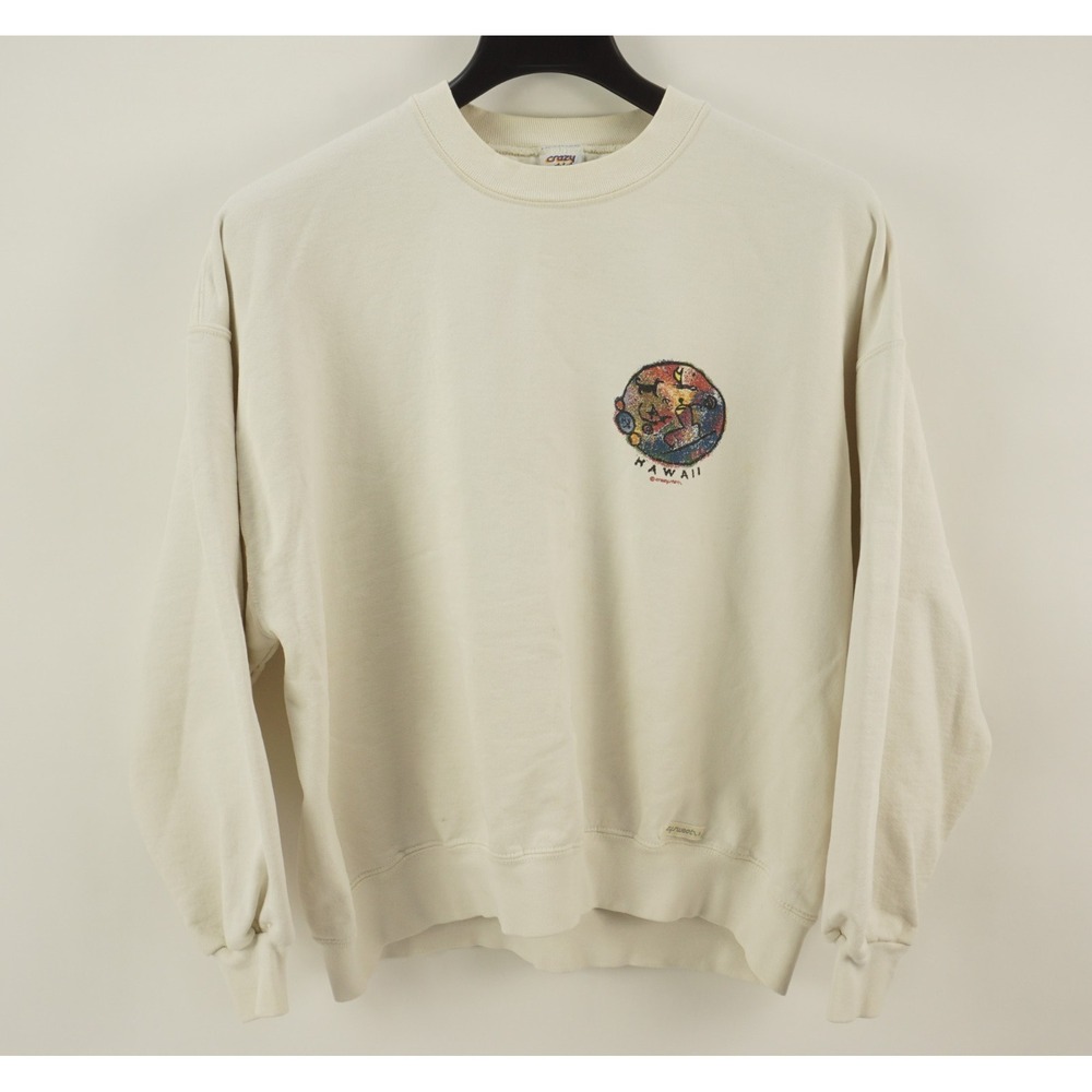 Vintage 90s Crazy Shirts Ki'i Pohaku Hawaiian Petroglyphs Graphic Sweatshirt XL